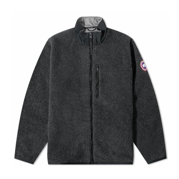 NWT Canada Goose Kelowna Fleece Jacket Iron Grey Wool Reflective Stripe Sz 2XL - Picture 2 of 11